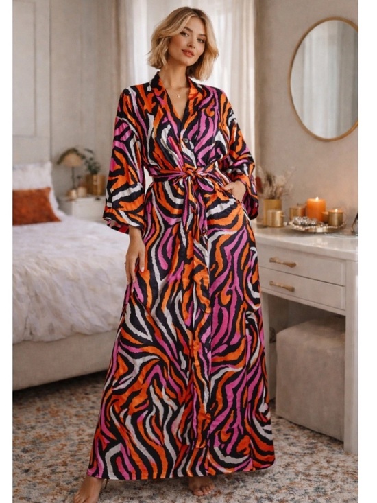 Diane Von Furstenberg Other - Diane Von Furstenberg for Target Long Satin Disco Zebra-Print Kimono/Robe NWT